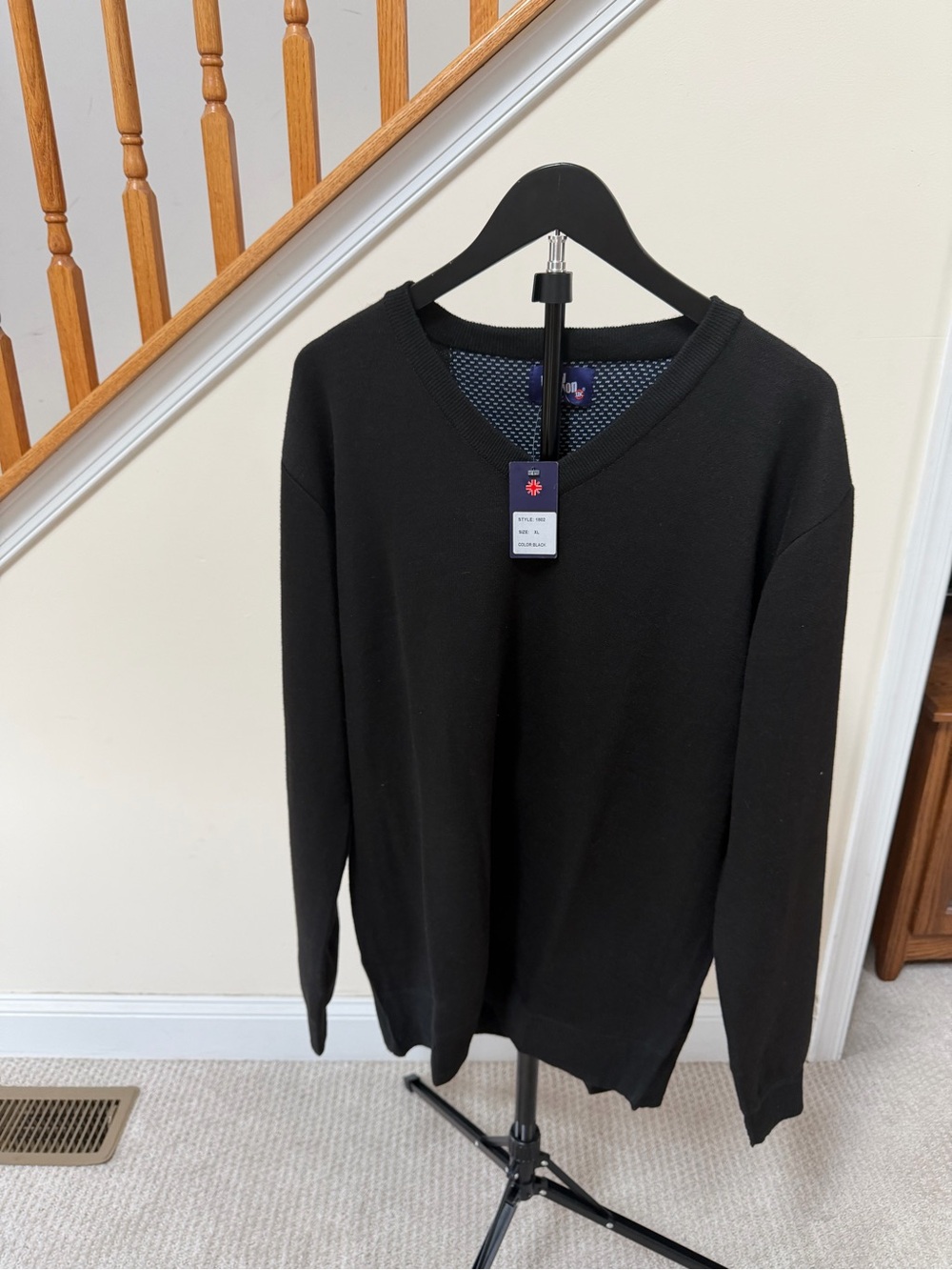 Men's Black V-Neck Sweater — Clean Everyday Knit